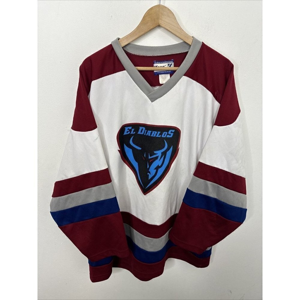 Vintage El Diablos Men XL‎ Beer League Hockey Jersey Devil Mexico